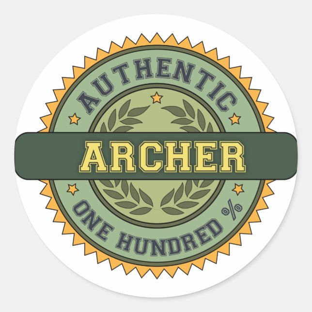 Pegatina Redonda Archer auténtico (Anverso)