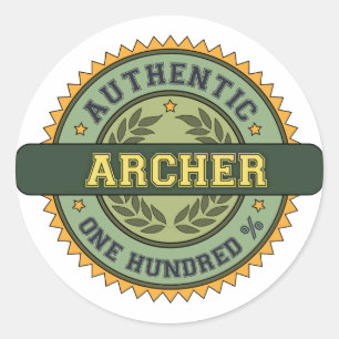 Pegatina Redonda Archer auténtico
