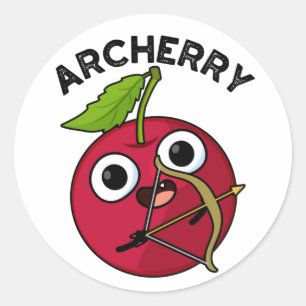Pegatina Redonda Archerry Funny Fruit Archery Pun