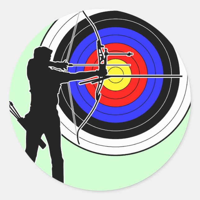 Pegatina Redonda archery2 (Anverso)