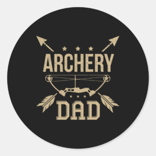 Pegatina Redonda Archery Dad Bow Arrow Hunting Gift Shooting Race