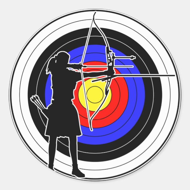 Pegatina Redonda Archery & target 02 (Anverso)