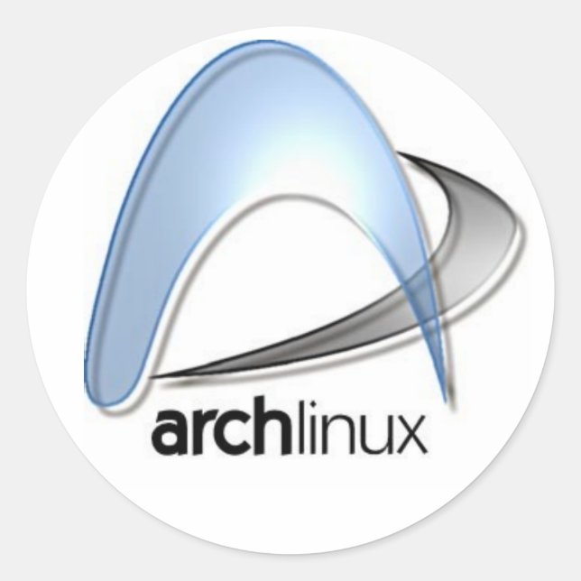 Pegatina Redonda archlinux (Anverso)