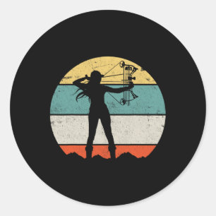 Pegatina Redonda Arco de caza de Bow