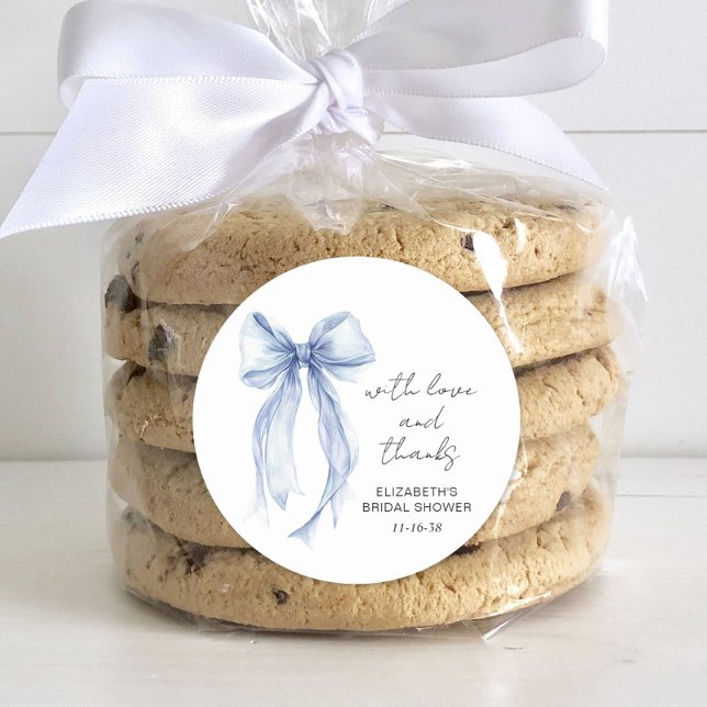 Pegatina Redonda Arco de Coqueta Azul Agradecimiento de Despedida d (Subido por el creador)