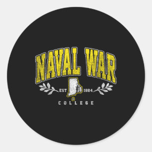 Pegatina Redonda Arco de Guerra Naval Retro Colegio Deportivo Atlét