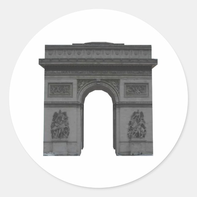 Pegatina Redonda Arco de Triunfo: Modelo 3D: (Anverso)