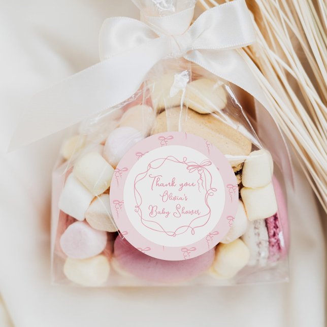 Pegatina Redonda Arco delicado rosa dibujado a mano marco ondulado  (Subido por el creador)