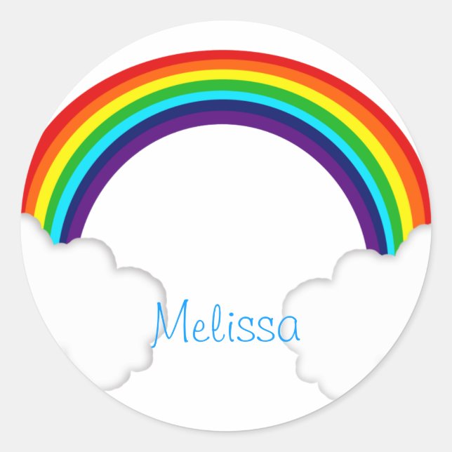 Pegatina Redonda arco iris (Anverso)