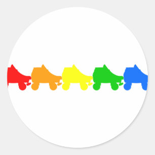 Pegatina Redonda arco iris de patinaje