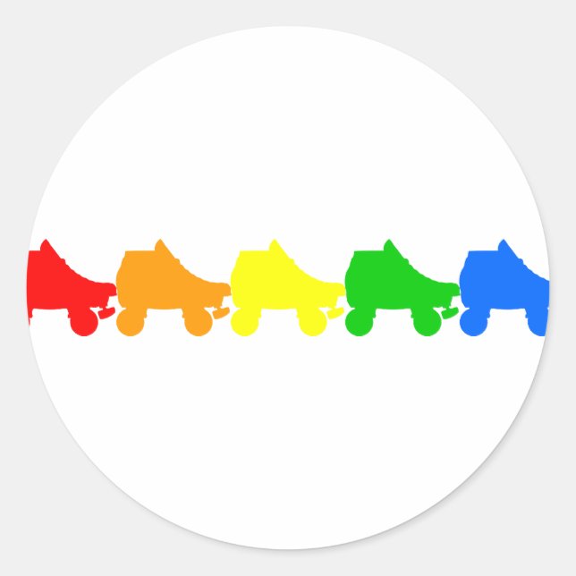 Pegatina Redonda arco iris de patinaje (Anverso)