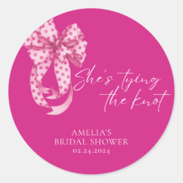 Pegatina Redonda Arco rosa intenso Ella se está casando Desayuno de