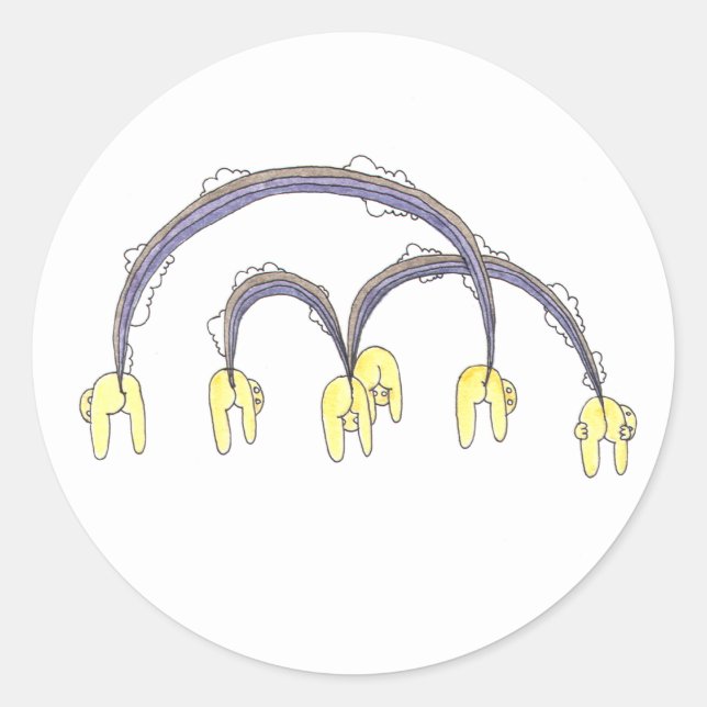 Pegatina Redonda Arcoiris (Anverso)
