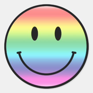 Pegatina Redonda Arcoiris
