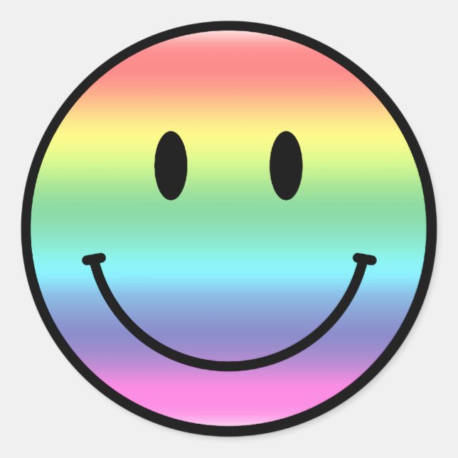 Pegatina Redonda Arcoiris (Anverso)
