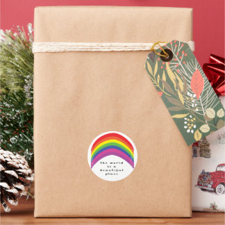 Pegatina Redonda Arcoiris