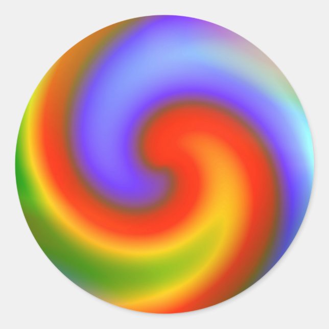 Pegatina Redonda Arcoiris (Anverso)
