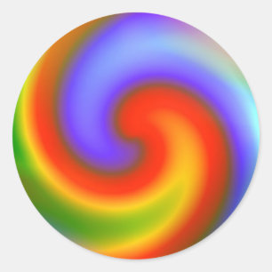 Pegatina Redonda Arcoiris