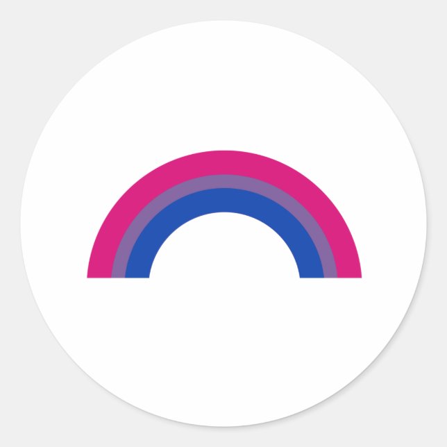 Pegatina Redonda Arcoíris Bisexual (Anverso)