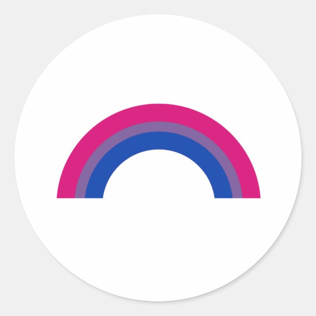 Pegatina Redonda Arcoíris Bisexual (Anverso)