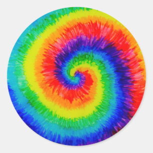 Pegatina Redonda Arcoiris con marea baja en tinta de alcohol