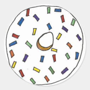 Pegatina Redonda Arcoiris de anís de rojizo con espoleta blanca