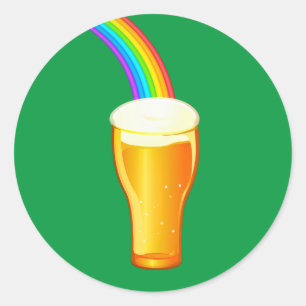 Pegatina Redonda Arcoiris de cerveza