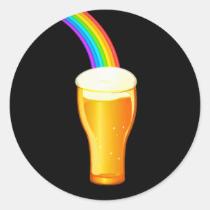 Pegatina Redonda Arcoiris de cerveza