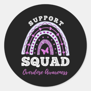 Pegatina Redonda Arcoiris de concientización sobre sobredosis por e