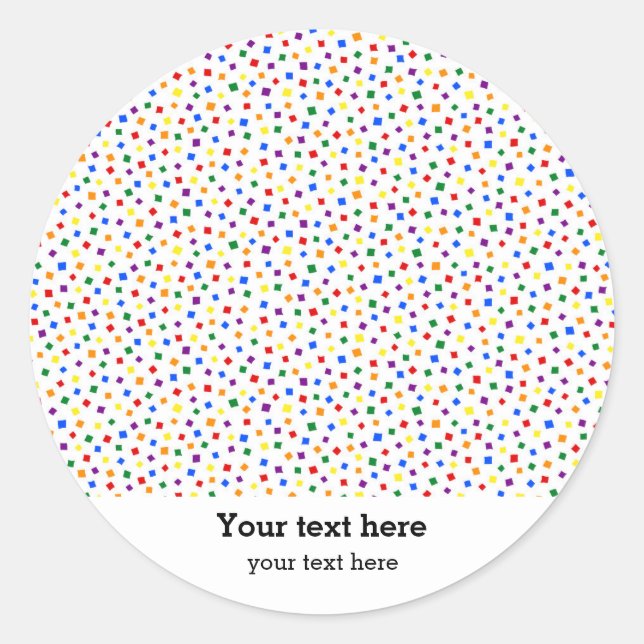 Pegatina Redonda Arcoiris de cumpleaños (Anverso)