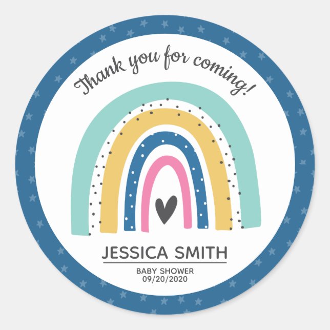 Pegatina Redonda Arcoiris de esperanza moderna y simple (Anverso)