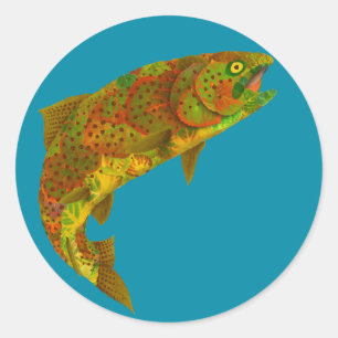 Pegatina Redonda Arcoiris de hoja de lápiz 6