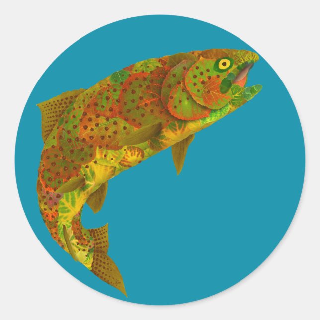 Pegatina Redonda Arcoiris de hoja de lápiz 6 (Anverso)