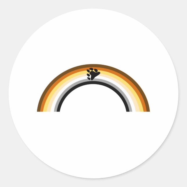 Pegatina Redonda Arcoiris de oso (Anverso)