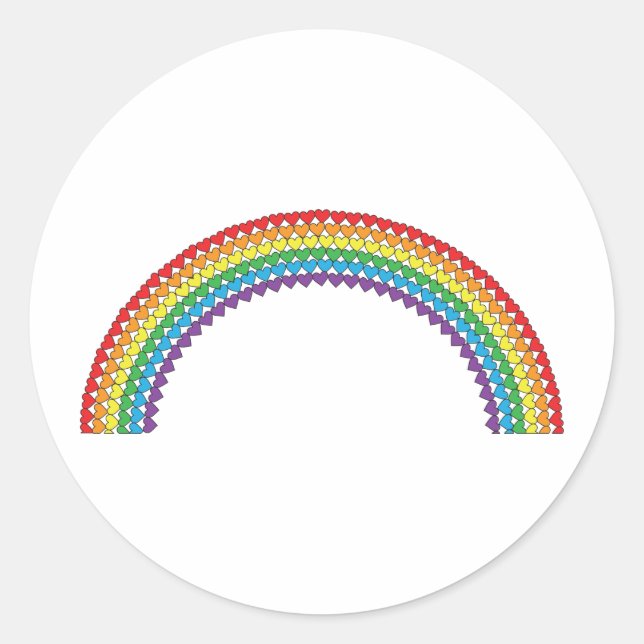 Pegatina Redonda Arcoiris del corazón (Anverso)