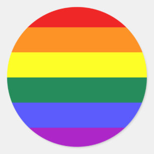 Pegatina Redonda Arcoiris del orgullo gay LGBT