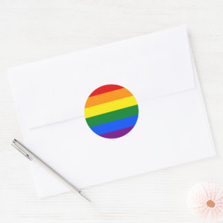 Pegatina Redonda Arcoiris del Orgullo LGBT