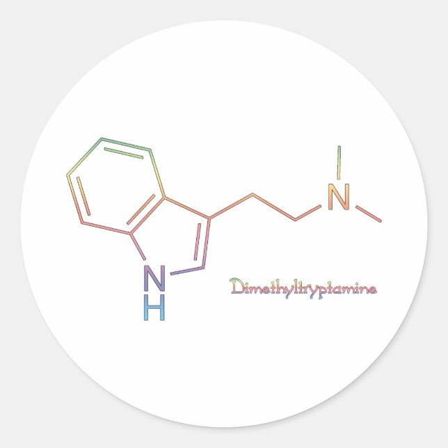 Pegatina Redonda Arcoiris DMT (Anverso)