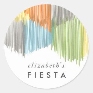 Pegatina Redonda Arcoiris Fiesta Fringe