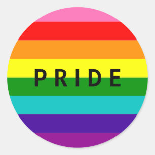 Pegatina Redonda Arcoiris, gays y simpatizantes