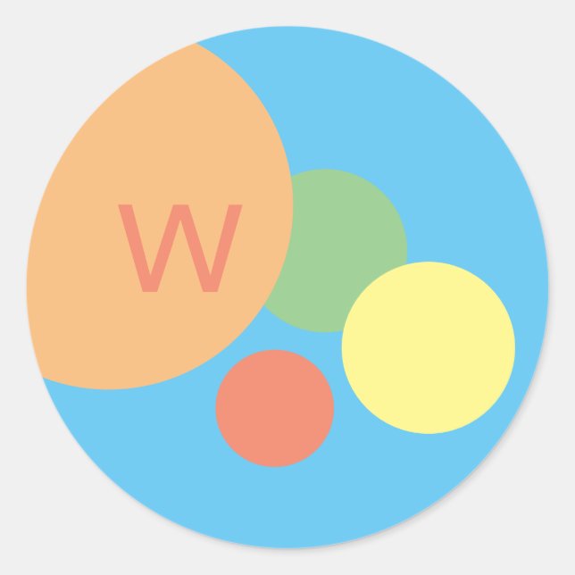 Pegatina Redonda arcoiris pastel luminoso confetti moderno mínimo (Anverso)