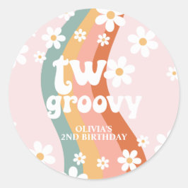 Pegatina Redonda Arcoiris retro dos maricas