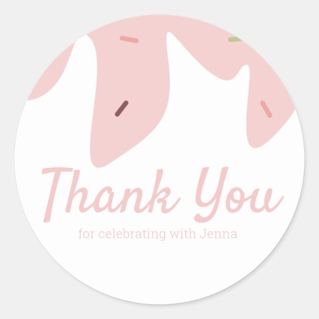 Pegatina Redonda Arcoiris Rociando Helado Crema Pastel de helado Ro (Anverso)