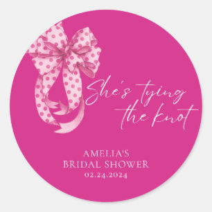 Pegatina Redonda Arcoiris Rosa Brillante Ella Se Casa Regalo de Des