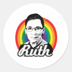Pegatina Redonda Arcoíris Ruth - Política LGBT -