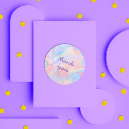 Pegatina Redonda Arcoiris Tie Dye