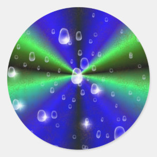 Pegatina Redonda Arcoiris verde azul en optik de cuero de piel de e