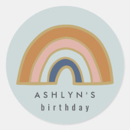 Pegatina Redonda Arcoiris vintage
