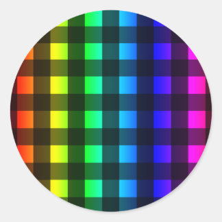 Pegatina Redonda Arcoiris y manchas de búfalo negras