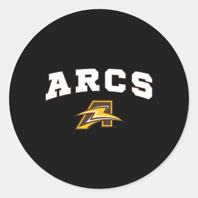 Pegatina Redonda Arcos de la escuela secundaria Charles F Brush (Anverso)